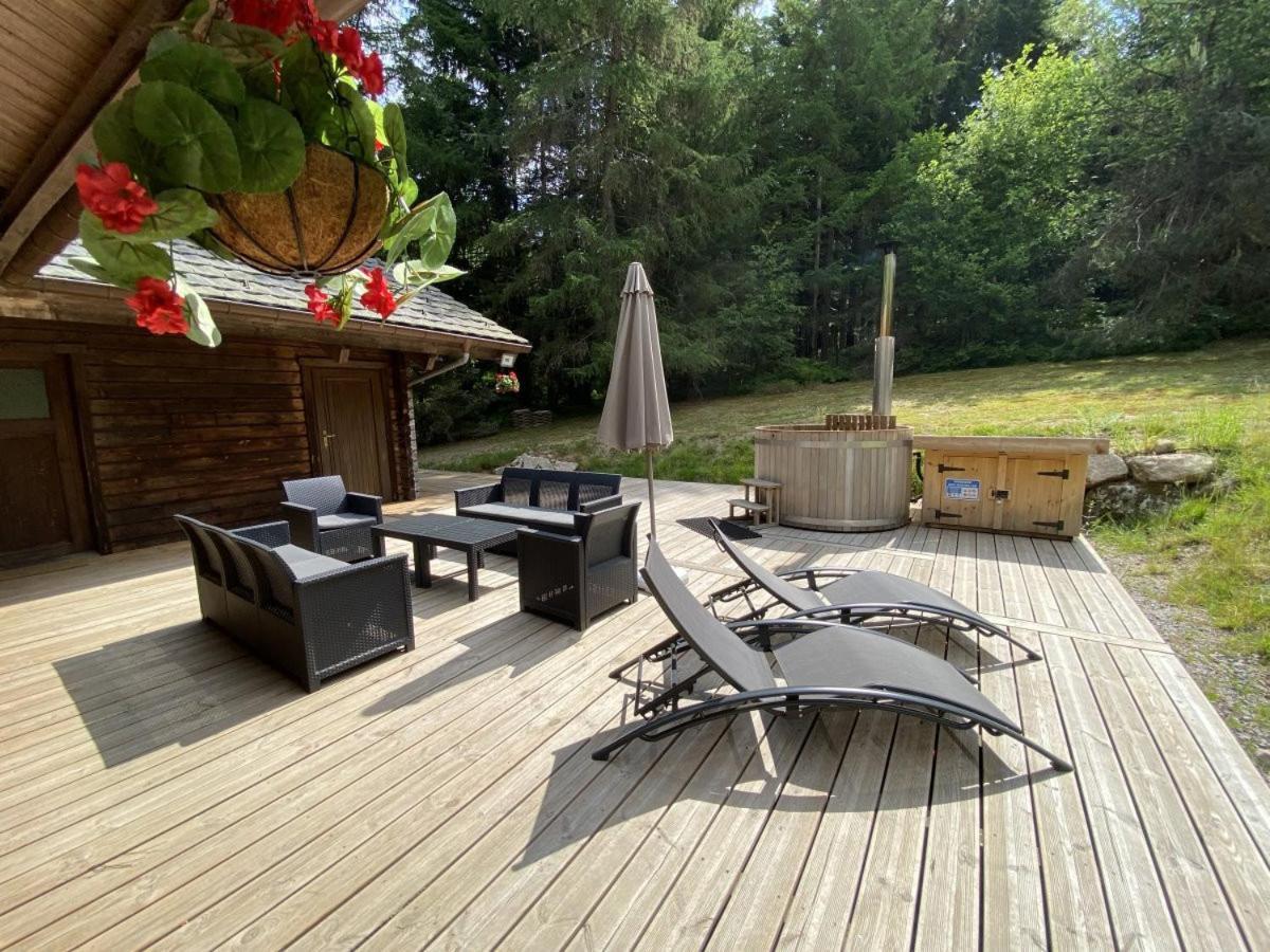 Le Fishing Lodge Chalet En Bois Avec Bain Nordique La Bresse Ngoại thất bức ảnh