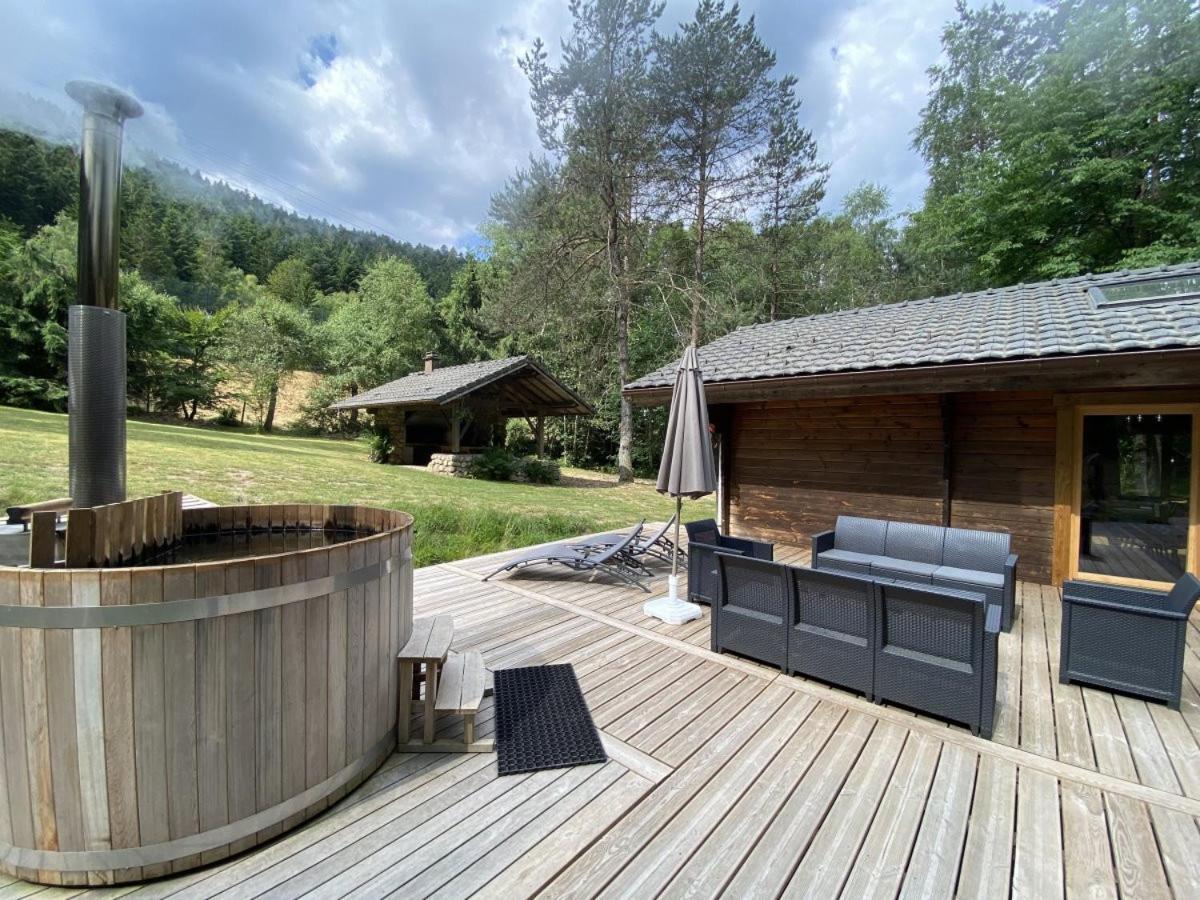 Le Fishing Lodge Chalet En Bois Avec Bain Nordique La Bresse Ngoại thất bức ảnh