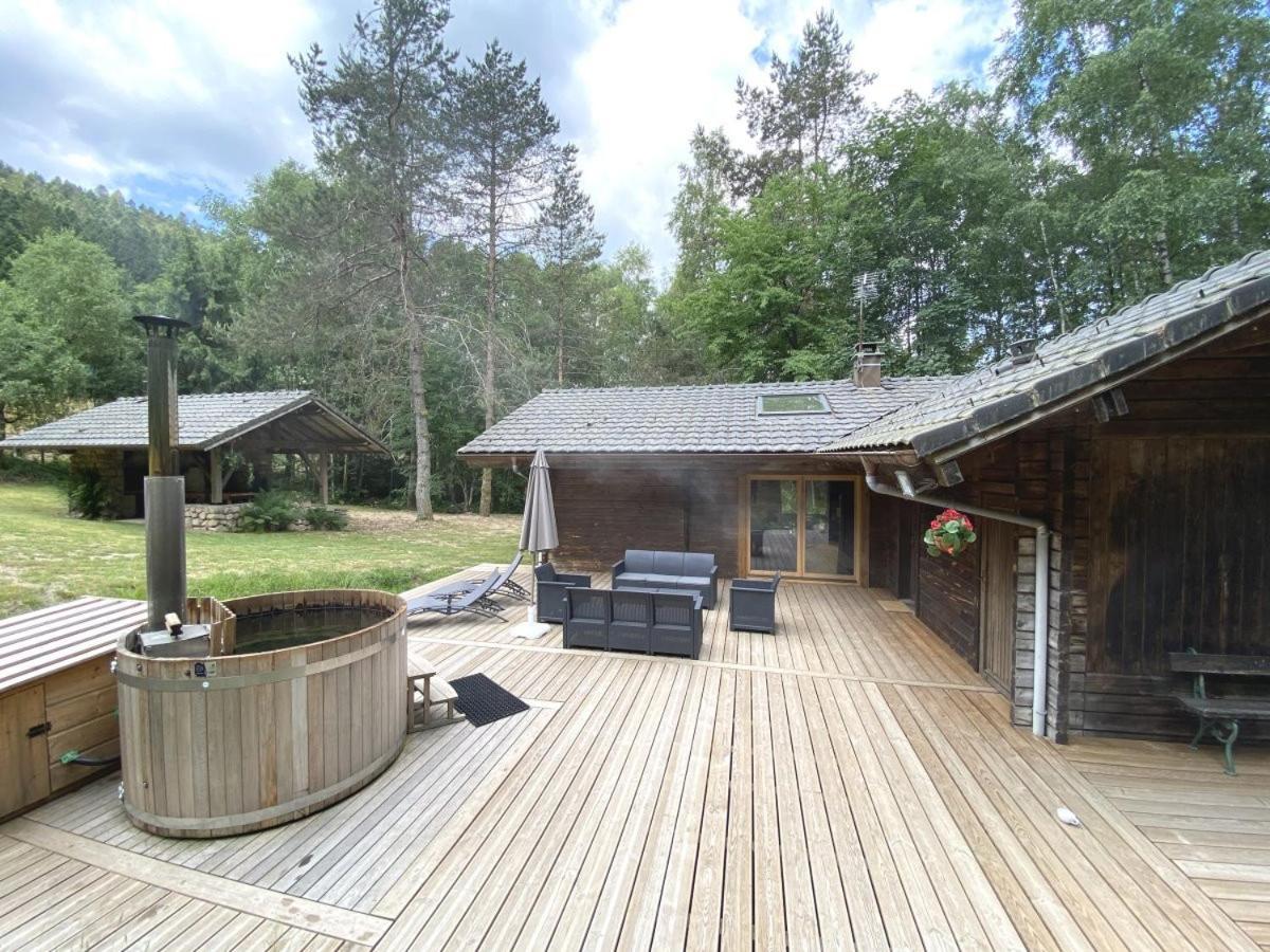 Le Fishing Lodge Chalet En Bois Avec Bain Nordique La Bresse Ngoại thất bức ảnh